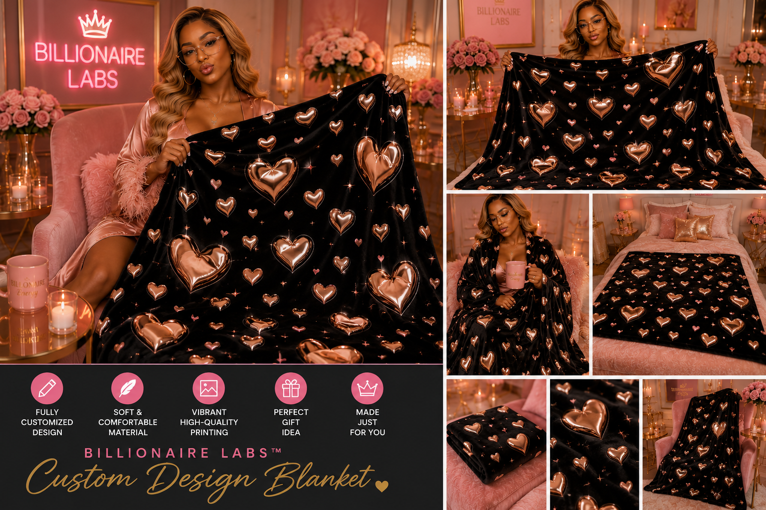 Billionaire Labs™ Custom Design Blanket